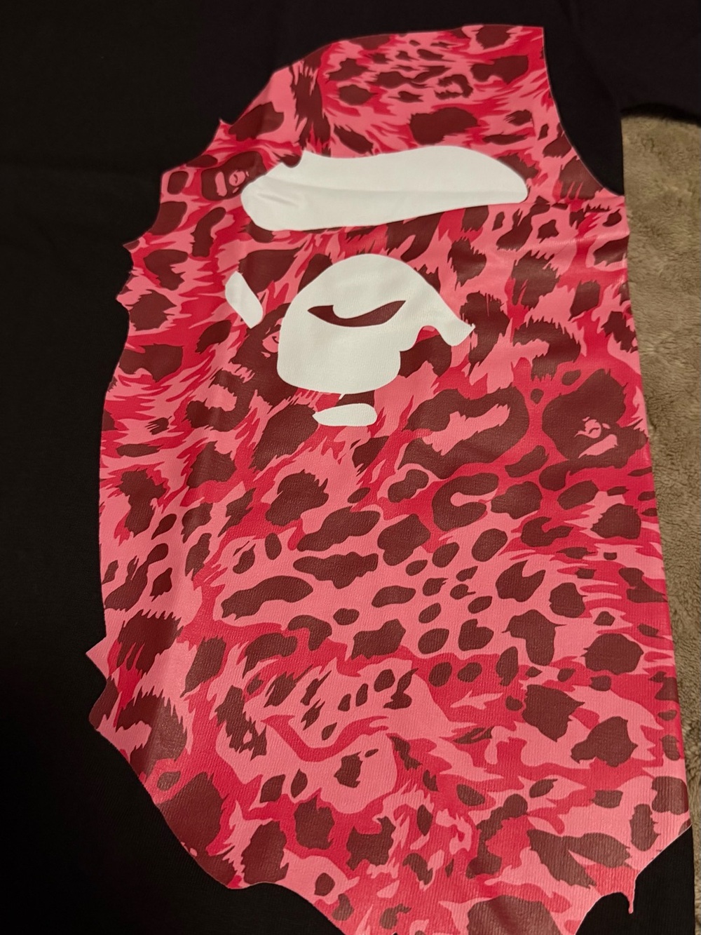 BAPE Men's Black Tee with Pink Camo Ape Graphic - Picture 2 of 3